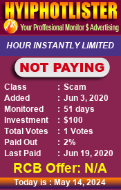 HOUR INSTANTLY LIMITED details image on Hyip Hot Lister