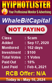 whalebitcapital details image on Hyip Hot Lister